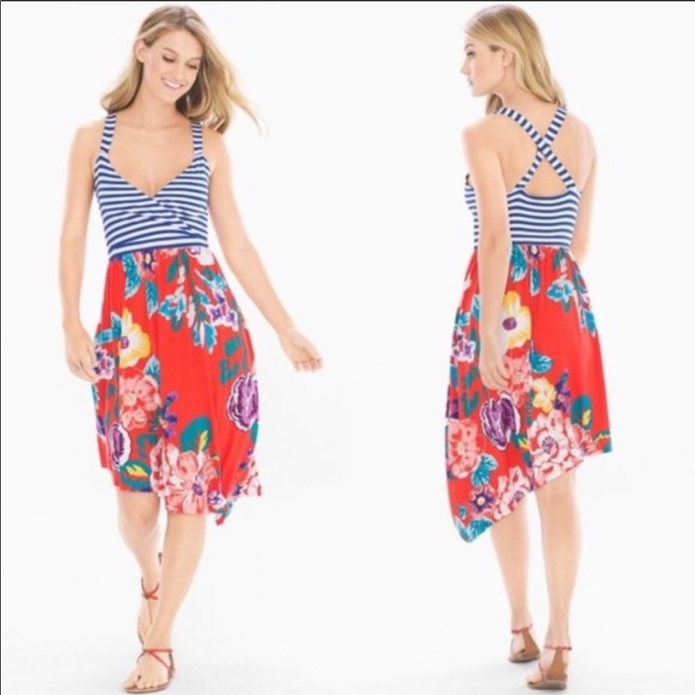 Soma Floral/Stripes dress size XL